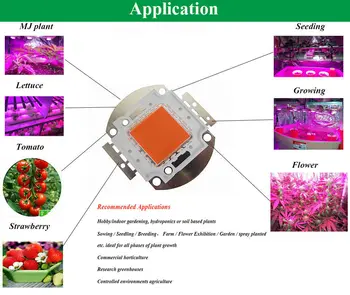 1pcs 50w led grow lights полный спектр, 380nm ~ 840nm для выращивания гидропонных/тепличных/комнатных садовых растений