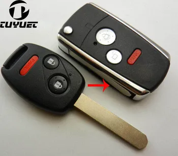 2 + Тревожные кнопки Модифицированный Откидной чехол для дистанционного ключа HONDA ACCORD CRV Чехол для заготовок автомобильных ключей
