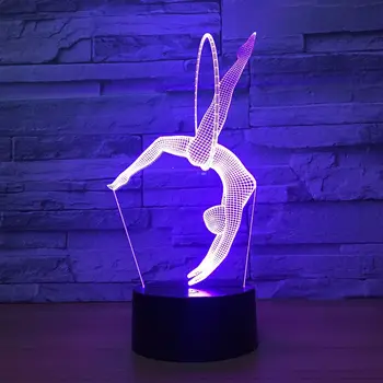 3D лампа Eurhythmics, светодиодный ночник, 7 цветов, меняющихся с помощью USB-зарядки, Настольная лампа, Отдельно Стоящий Ночник для художественной гимнастики