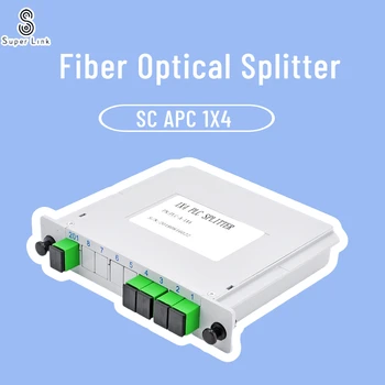 5/10 шт. в партии SC APC PLC 1X4 splitter Волоконно-оптическая коробка FTTH PLC Splitter box с оптическим разветвителем планарного волноводного типа 1X4