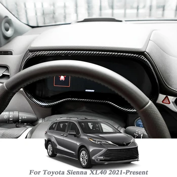 ABS Автомобильный Стайлинг для Toyota Sienna XL40 2021-Присутствует Внутренняя приборная панель, Рамка для инструментов, наклейка с блестками, Рамка для Автоаксессуаров