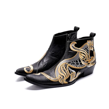 Bota masculina/ черные военные ботинки из натуральной кожи средней высоты, зимние ботинки 