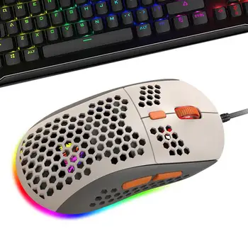 Honeycomb Mouse RGB Сверхлегкая Симметричная Компьютерная Мышь В виде Сотовой оболочки С Высокоточным Датчиком Для ПК с Windows &
