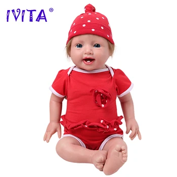 IVITA WG1508RH 51 см 4000 г 100% Реалистичная Полностью Силиконовая Кукла Reborn Baby Настоящая Девочка, 3 Цвета Глаз на Выбор для Детей, Игрушки Bebe