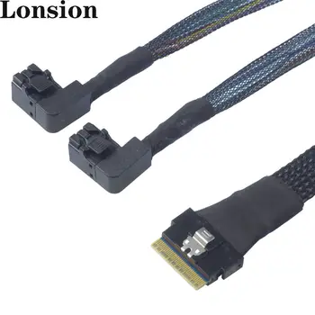 Mini SAS Slim SFF-8654 8i Соединительный кабель с прямым изгибом от 4,0 до 2 портов SAS SFF-8643