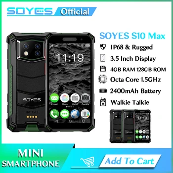 SOYES S10 MAX Мини Прочный Смартфон 4 ГБ ОЗУ 64 ГБ/128 ГБ ПЗУ Восьмиядерный 2400 мАч 13 МП SOS PTT Водонепроницаемый Топ Маленький Мобильный Телефон