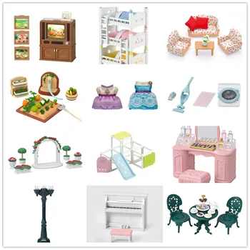 Sylvanian Families кукольный домик с пушистыми животными, фигурки, аксессуары, мебель, модная одежда, различные типы, подарок для девочки, новинка