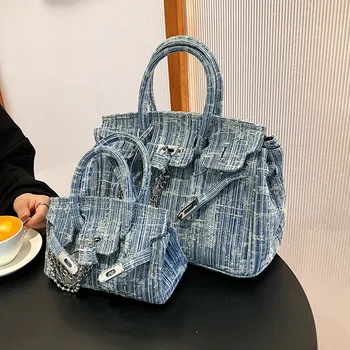 TKorean Джинсовая эко-сумка для покупок, повседневная сумка, холщовая джинсовая сумка через плечо, Женская сумка-мессенджер, сумка через плечо, сумка через плечо