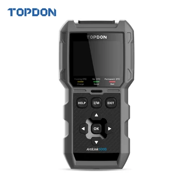 TOPDON AL500B OBD2 Считыватель кода Сканер Профессиональный инструмент диагностики системы автоматического двигателя Пожизненный Бесплатный автомобильный поиск DTC