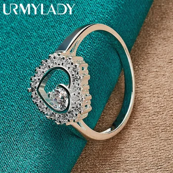 URMYLADY кольцо из стерлингового серебра 925 пробы с цирконом 7-10 # для влюбленных женщин, свадебная вечеринка, модные ювелирные изделия с шармом