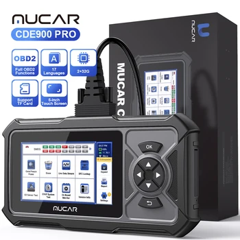 VIP 5шт MUCAR CDE900 Pro OBD2 Автомобильный Диагностический Инструмент Тормозная Подушка Безопасности Трансмиссия Диагностика системы Двигателя obd2 Сканер для Авто