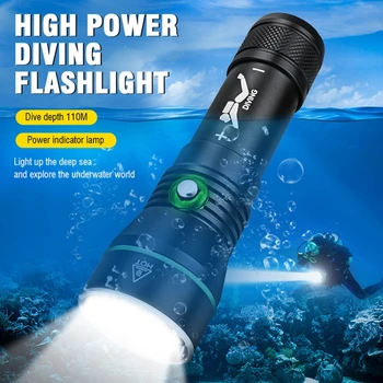 XHP50.2 Светодиодный фонарик 100 м под водой, самый мощный профессиональный фонарь для дайвинга, ручной фонарь для подводного плавания 26650 18650