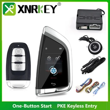 XRNKEY CF568 Универсальный Смарт-ключ с Дистанционным Управлением с ЖК-дисплеем, Кнопка Запуска двигателя, Автомобильный Центральный Замок, Комплект для входа без ключа