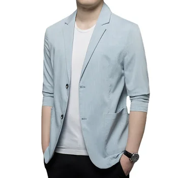 Z467 -2023 Костюм мужская одежда осенние сенсорные костюмы мужская корейская версия тонкий одиночный западный деловой повседневный Западный сервис мужчины