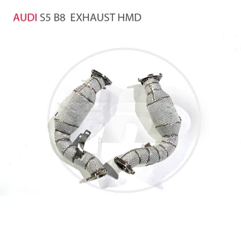 Автомобильные аксессуары HMD, Коллектор выхлопной системы для Audi S4 S5 B8 Q5 SQ5, труба без каталитического нейтрализатора 3,0 Т, коллектор с каталитическим нейтрализатором