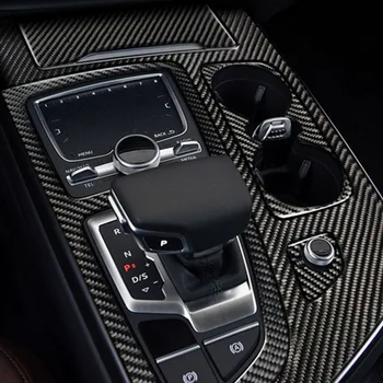 Автомобильные Аксессуары Из Углеродного Волокна, Внутреннее Внешнее Управление, Панель Переключения Передач, Наклейки На Накладку, Наклейки Для Audi Q7 SQ7 4M 2016-2019