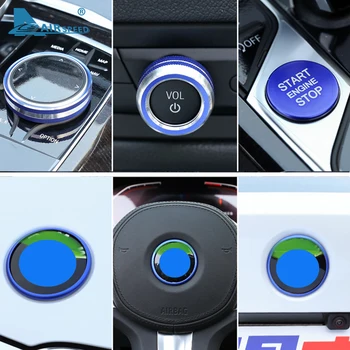 Автомобильный Логотип на рулевом колесе, эмблемы BMW 3 серии G20, Аксессуары, Консоль зажигания, Мультимедийная ручка, Декоративная кольцевая наклейка