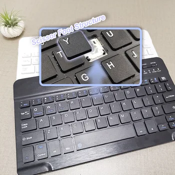 Беспроводная Bluetooth-клавиатура для планшета, Планшетный компьютер, Внешняя 9-дюймовая Bluetooth-клавиатура, Бесшумный дизайн для игр в офисе