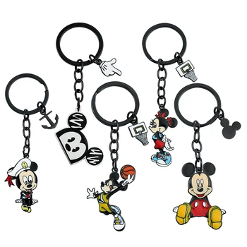 Брелок Disney с металлической эмалью, брелки с Микки Маусом, креативный подарок, Автомобильный металлический брелок для ключей, брелок для ключей