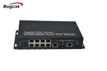 Гигабитный сетевой коммутатор poe с 8 портами 10/100/1000 Мбит/с и 2 слота SFP, 2 коммутатора PoE восходящей линии связи для камеры видеонаблюдения voip