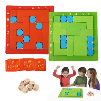 Деревянные блоки, головоломка, игрушки-дразнилки с 30 разнообразными карточками, головоломка, Танграм, игрушки-дразнилки для малышей 3-10 лет