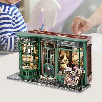 Деревянный миниатюрный кукольный домик со светодиодной подсветкой, мини-модель дома ручной работы с забавной мебелью, Крошечная модель дома для друзей взрослых
