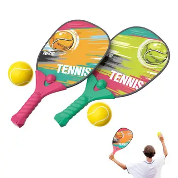 Детская теннисная ракетка Для Начинающих, Спорт на открытом воздухе, Забавный мяч для бадминтона в помещении, Прочная пляжная игрушка, Набор теннисных ракеток для детского сада