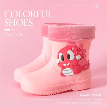 Детские милые непромокаемые ботинки JY с животными из ПВХ, водонепроницаемая и нескользящая обувь, 5 размеров, разные стили