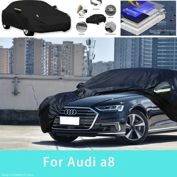 Для Audi a8 Наружная защита, полные автомобильные чехлы, Снежный покров, солнцезащитный козырек, водонепроницаемые пылезащитные внешние автомобильные аксессуары