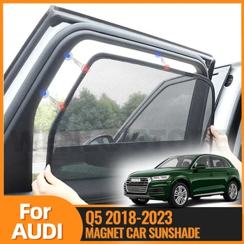 Для внедорожника Audi Q5 FY 2018-2023, Магнитный автомобильный солнцезащитный козырек, шторка на лобовое стекло, Солнцезащитный козырек на заднее боковое окно