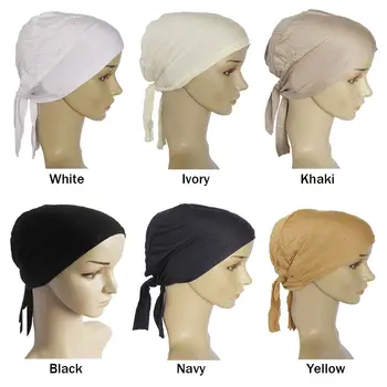 Женский мусульманский шарф-хиджаб, внутренние шапочки-хиджабы, Женская исламская повязка на голову с Крестом, Тюрбан, Повязка на голову, Женский мусульманский платок-хиджаб