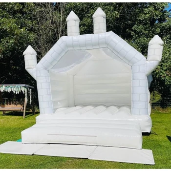 Индивидуальный Свадебный Белый Надувной Замок для прыжков Надувной Батут для прыжков для мероприятий или игр на открытом воздухе для детей