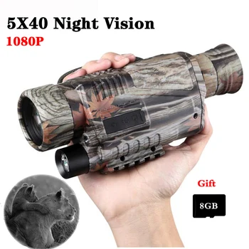 Инфракрасная Цифровая Камера Ночного Видения 5x40 Trail Camera 4K Монокулярный Телескоп Ночное Устройство 5-Мегапиксельный Видеомагнитофон Для Охоты