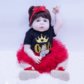 Кукла Реборн для девочек, игрушка в подарок, 55 см, силиконовый корпус, водонепроницаемые, реалистичные, милые куклы Реборн с круглым лицом, bebe Sweet princ