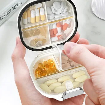 Мини Портативная коробочка для таблеток для путешествий на семь дней, разделенная упаковка с несколькими сетками, Таблетки, Герметичный ящик для хранения, органайзер для таблеток на неделю