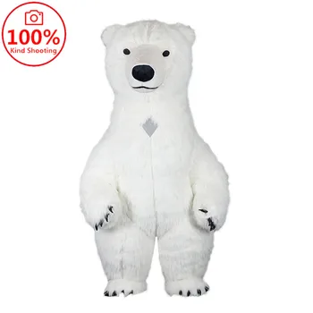 Надувной костюм Талисмана Белого медведя для рекламы По индивидуальному заказу для взрослых на Свадьбу, Костюм Талисмана на Хэллоуин, Костюм животного