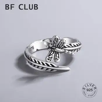 Настоящее серебро 925 пробы, минималистичное Геометрическое кольцо с полой линией, Круглое Открывающееся кольцо Для Элегантных женщин, модные ювелирные украшения