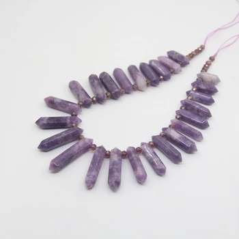 Натуральный фиолетовый камень Чароит, свободный Кулон с градуированной точкой, просверленные сверху двухточечные бусины, подвески для серег, Целебные украшения