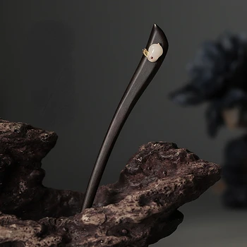 Новая женская деревянная заколка из черного сандалового дерева, китайская высококачественная простая заколка для волос