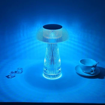 Новая Креативная настольная лампа с Хрустальным Грибом, Сенсорное украшение, прикроватный светильник, Маленькая Ночная Лампа