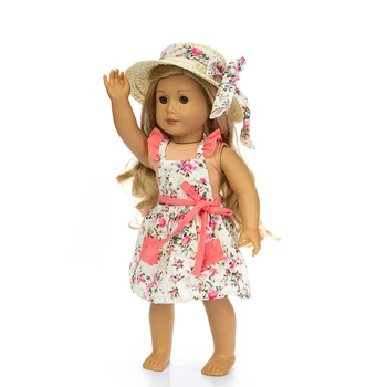 Новая модная юбка в соломенной шляпе, подходящая для кукольной одежды American Girl, 18-дюймовая кукла, Рождественский подарок для девочки (продается только одежда)