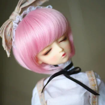 Новое поступление 1/3 1/4 1/6 Bjd SD Кукольный парик Проволока милые Короткие розовые Высокотемпературные Волосы BJD Super Doll