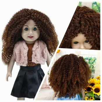 Новые 18-дюймовые американские кукольные Парики с Завитками Градиента 26-28 см, Высокотемпературные волокнистые волосы для кукольных Девочек, Аксессуары для кукол