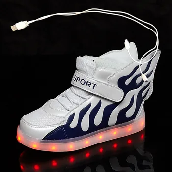 Новые светящиеся кроссовки с USB зарядкой, детские кроссовки для бега, детские светодиодные крылья ангела с подсветкой, светящаяся обувь для девочек и мальчиков
