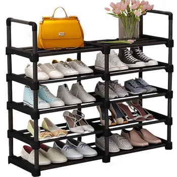Органайзер для обуви, 20-24 пары органайзеров для хранения обуви, Металлический штабелируемый и съемный Многофункциональный стеллаж для прихожей