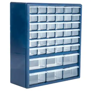 Пластиковые ящики для хранения с 42 отделениями, синий