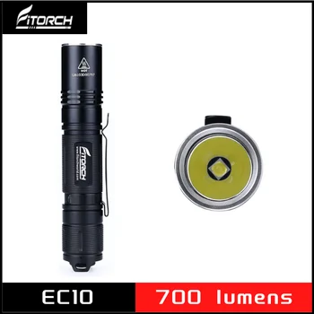 Портативный и компактный EDC-фонарик Fitorch EC10 700 Люмен, 3 уровня освещенности, стробоскоп и SOS, использует 1 батарейку X 14500 или 1 батарейку X AA