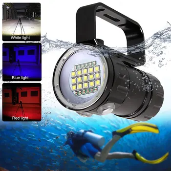 Профессиональный фонарик для дайвинга, 100 м, водонепроницаемый светильник, 20000 люмен, светильник для подводного плавания, перезаряжаемый подводный видеосвет