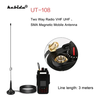 Прямая поставка UT-108UV Антенна с высоким коэффициентом усиления Двухстороннее радио VHF UHF SMA Магнитный мобильный телефон для Nagoya BAOFENG CB Radio UV-5R UV-B5 UV-B6 GT-3