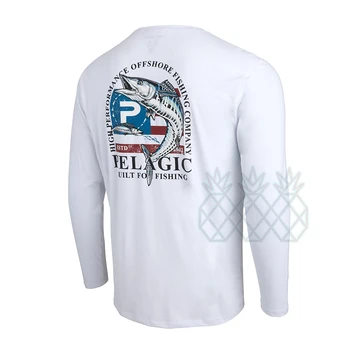 Рубашка для пелагической рыбалки, мужская летняя футболка с капюшоном для рыбалки, Одежда с длинным рукавом, Одежда для рыбалки с защитой от ультрафиолета, UPF 50 + рубашка
